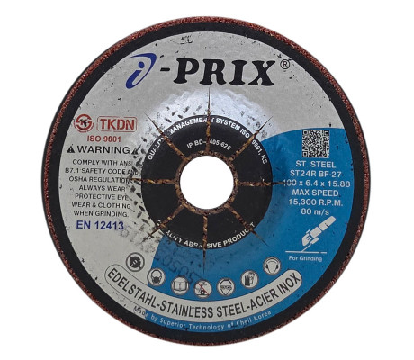ĐÁ MÀI INOX IPRIX ST24 100 X 6.4 X 15.88MM